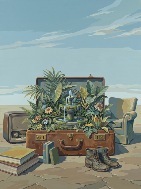 Overgrown Suitcase And Boots
