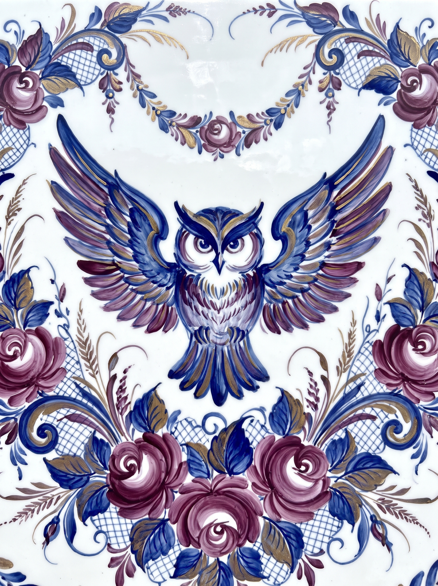 Owl Wings And Roses