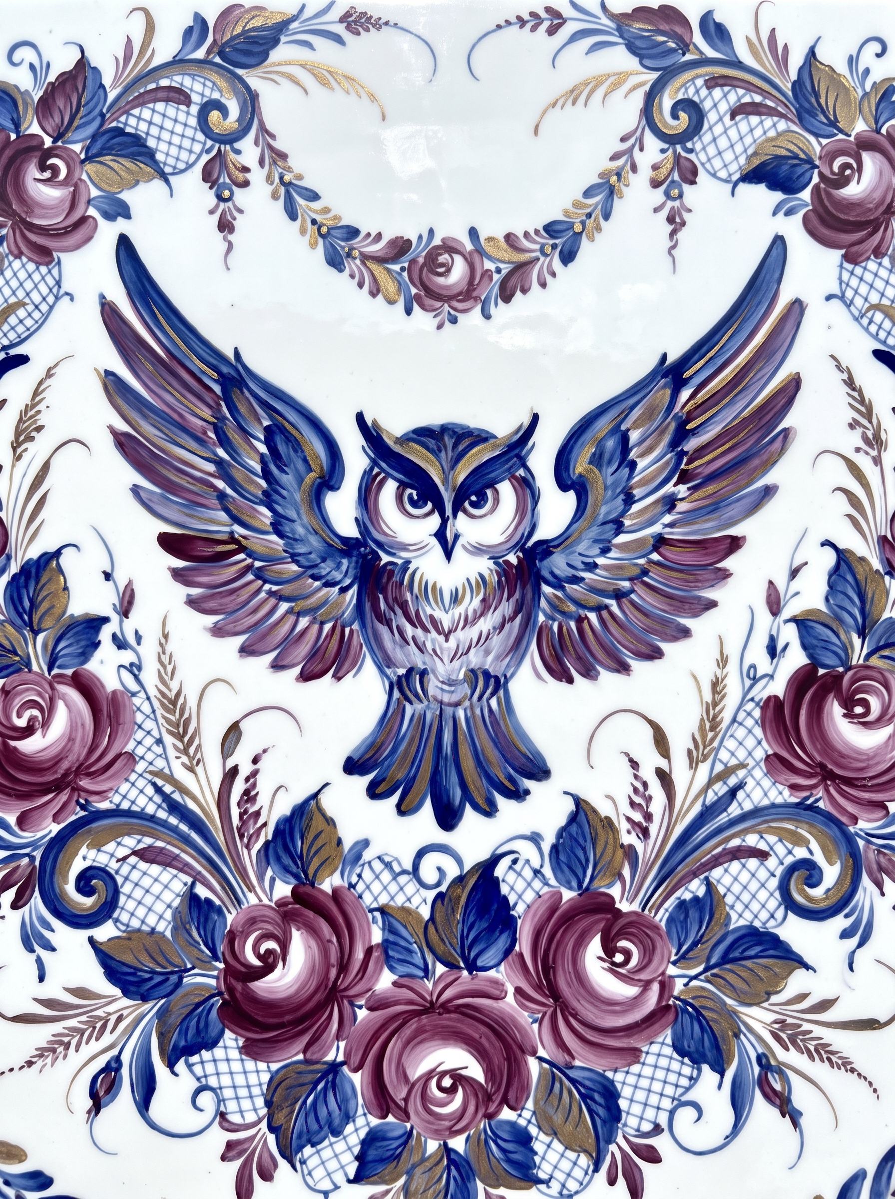 Owl Wings And Roses