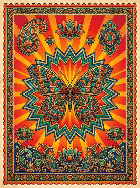 Paisley Butterfly Emblem