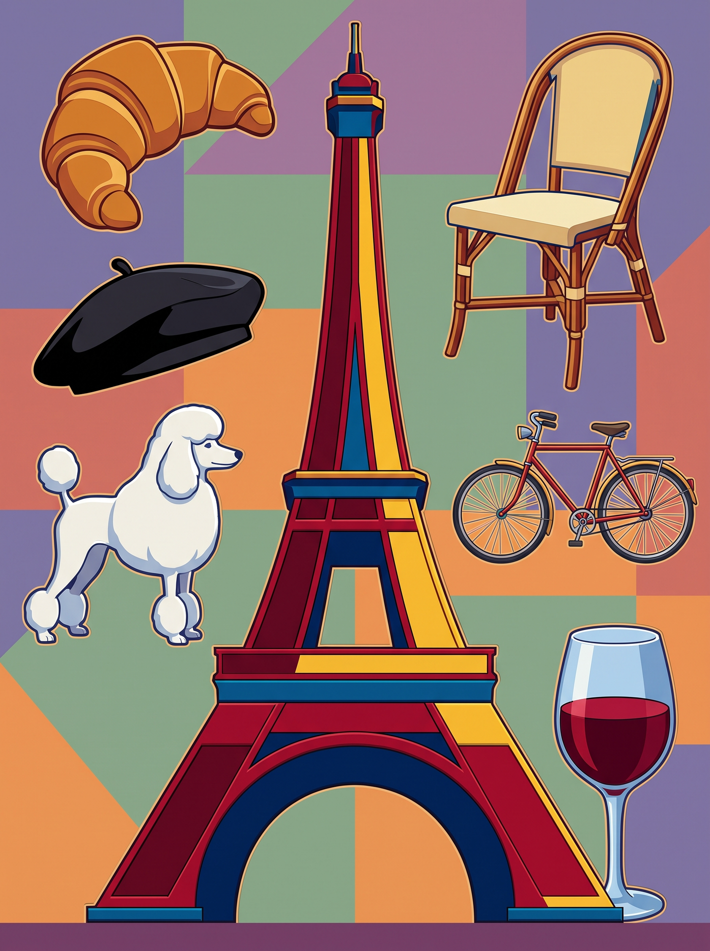 Paris Eiffel Poodle Croissant