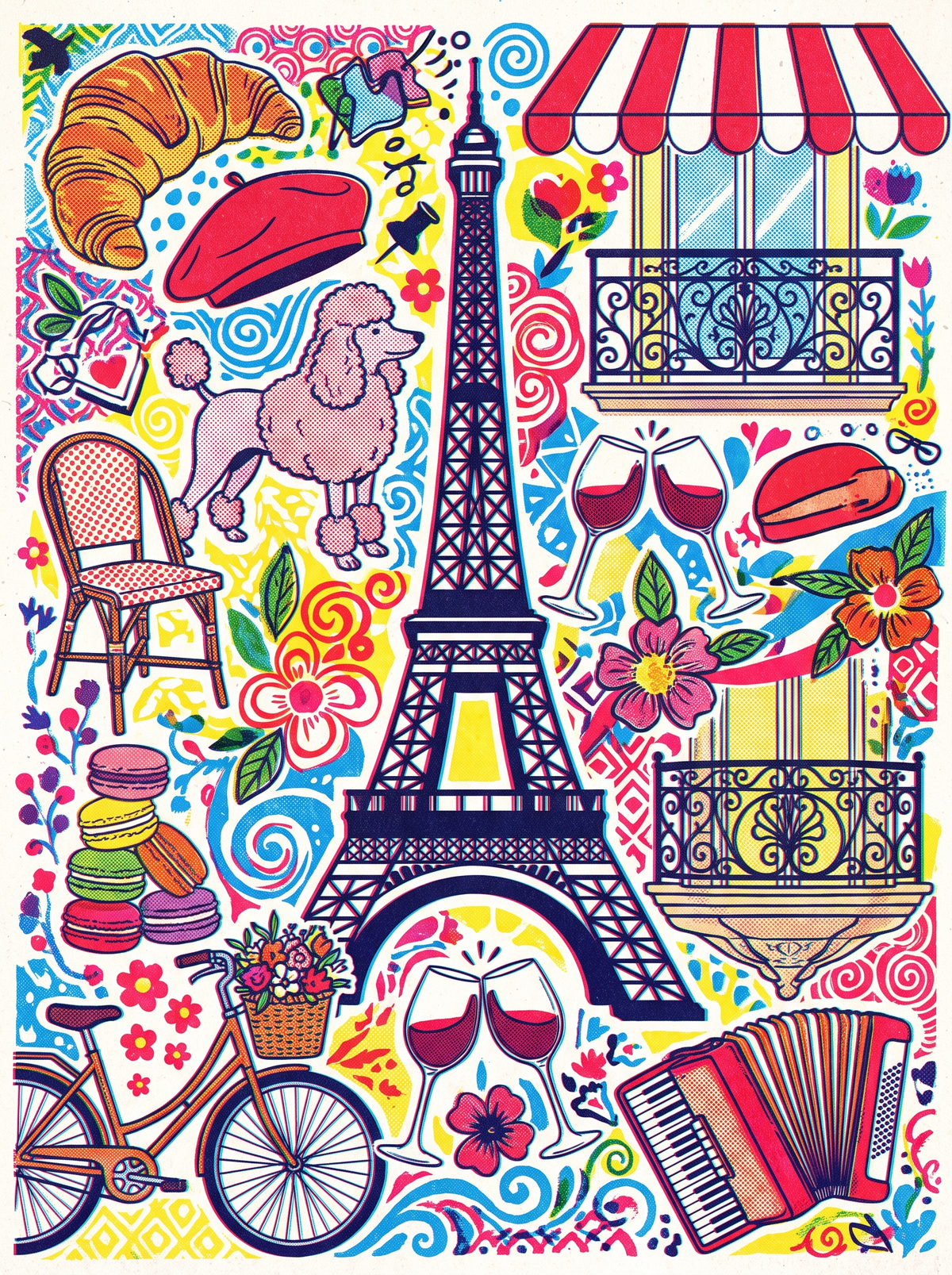 Paris Eiffel Poodle Scatter