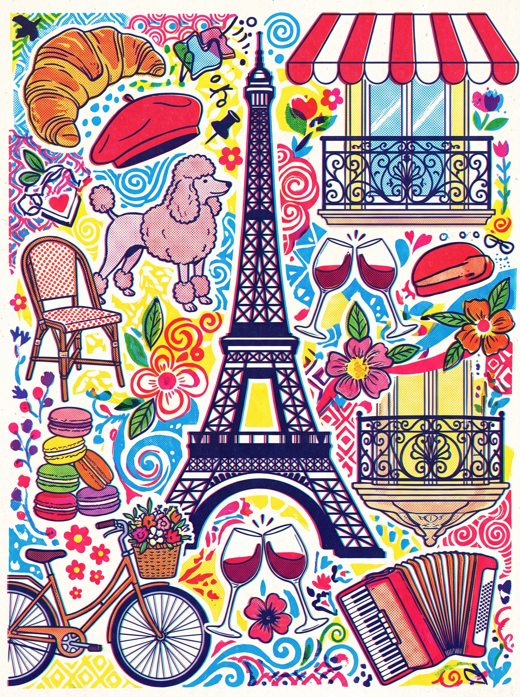 Paris Eiffel Poodle Scatter