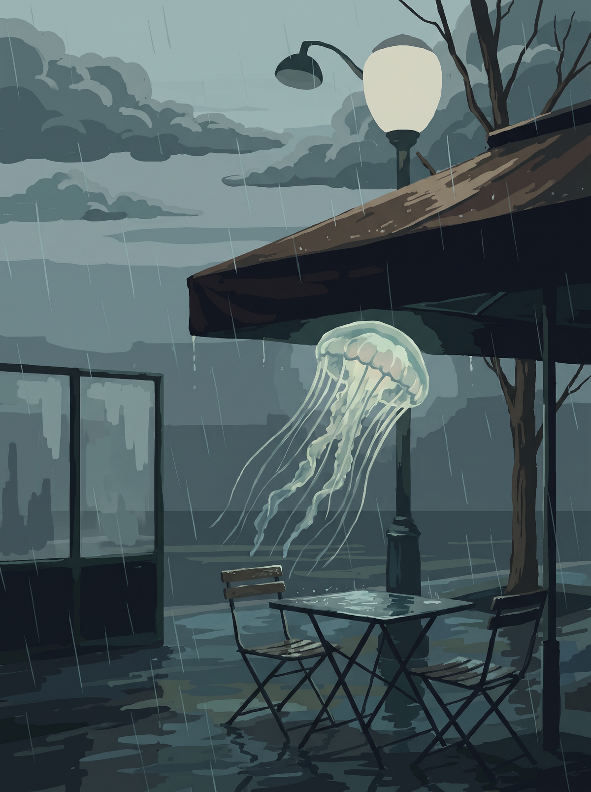 Paris Rain Jellyfish