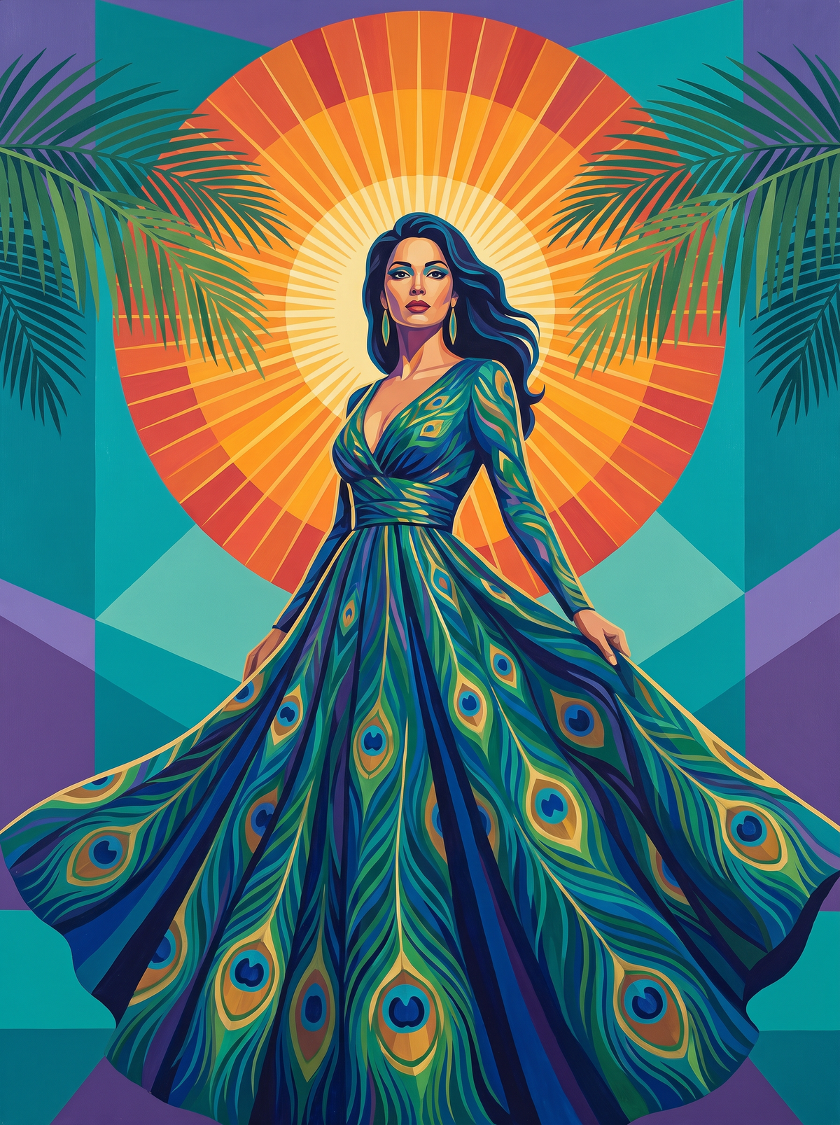Peacock Feather Gown
