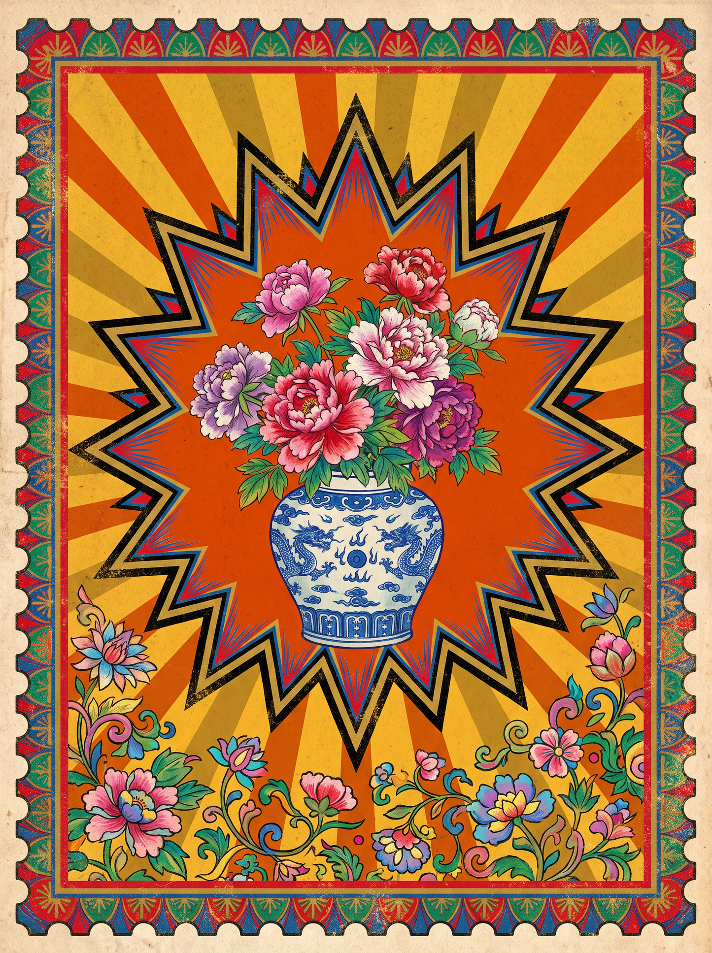 Peony Jar Sunburst