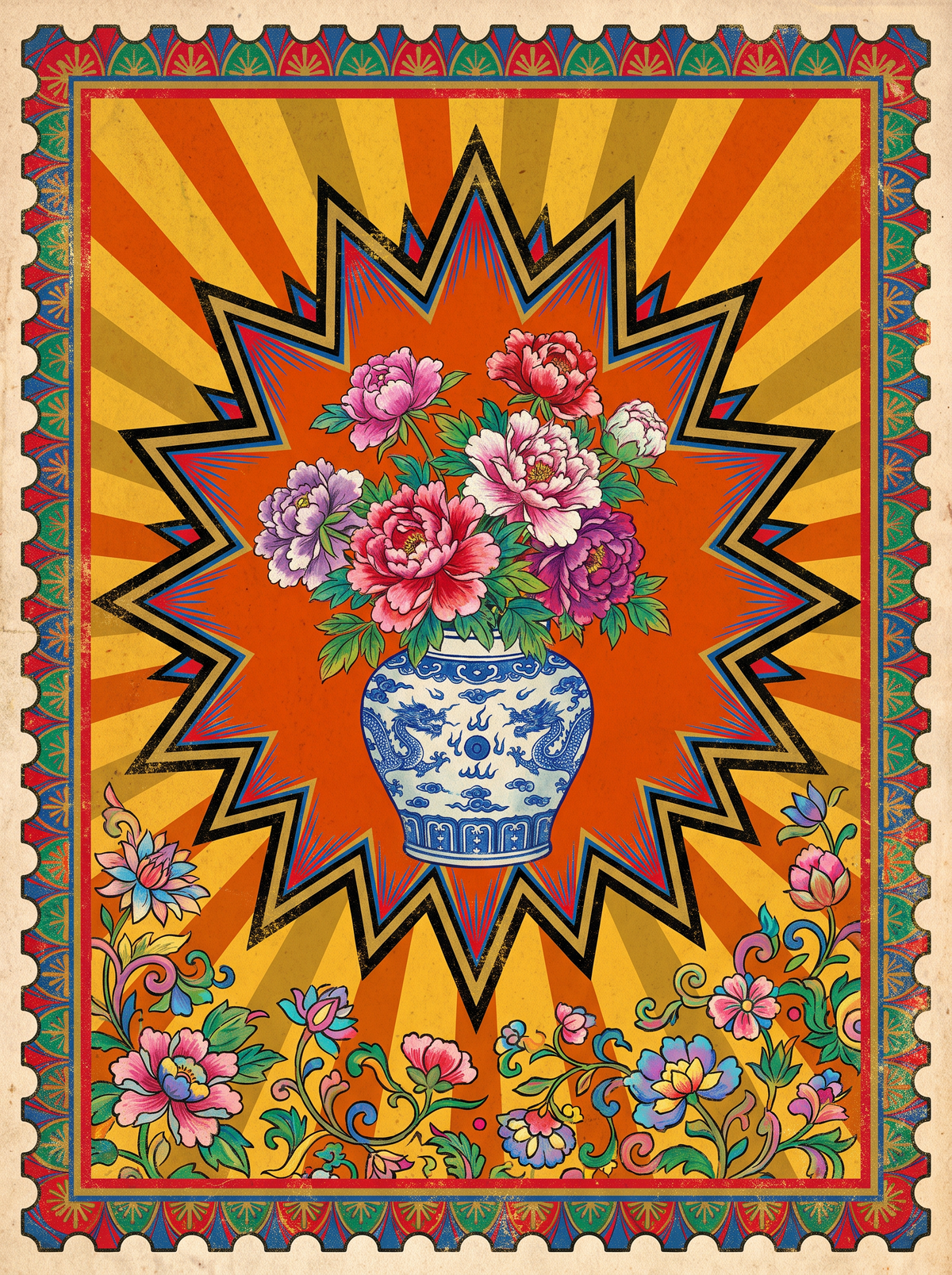 Peony Jar Sunburst