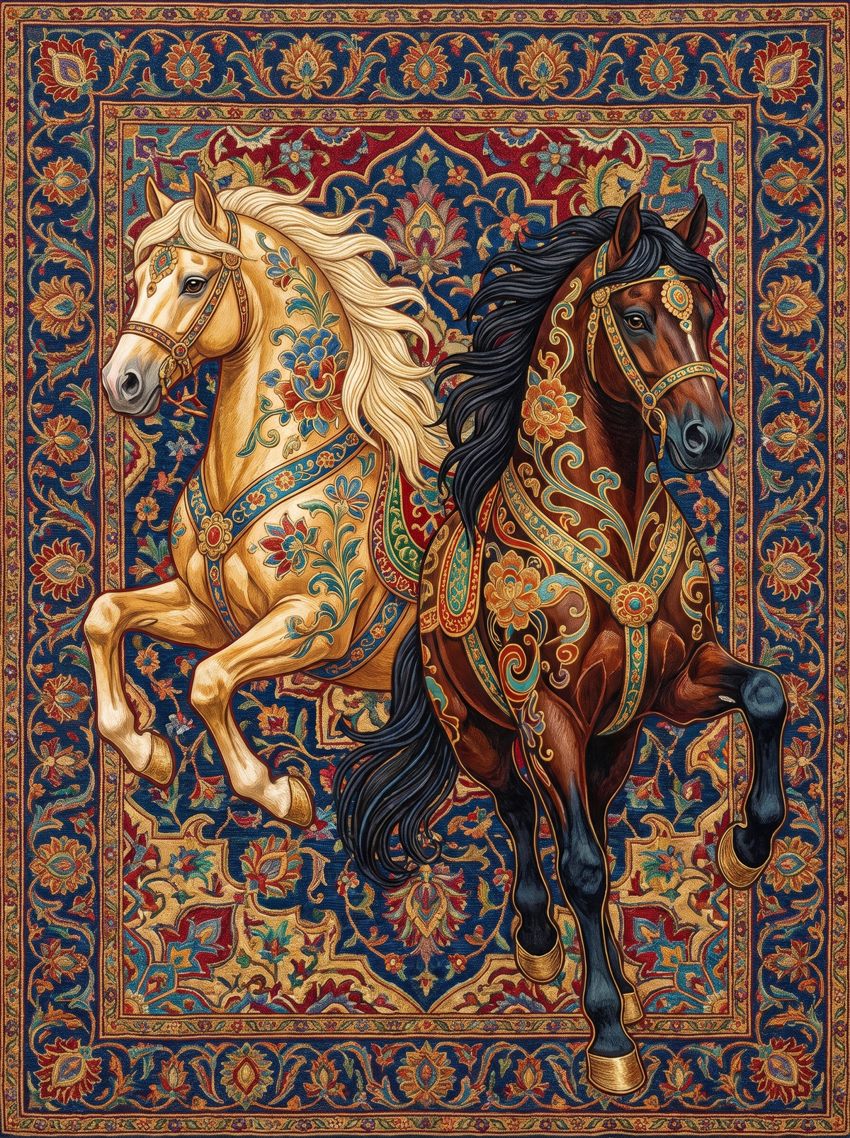 Persian Rug Horses