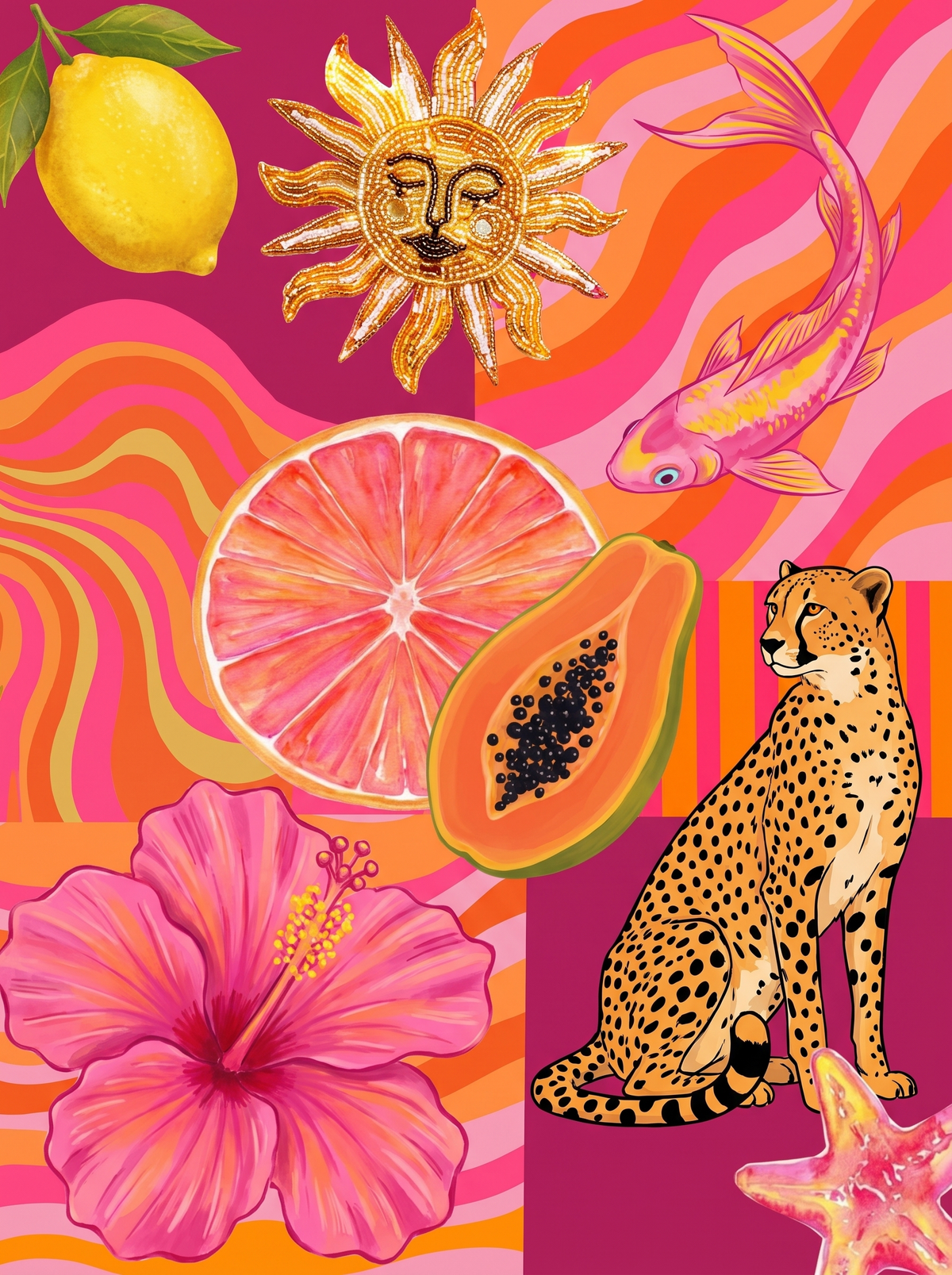 Pink Cheetah Koi Sun