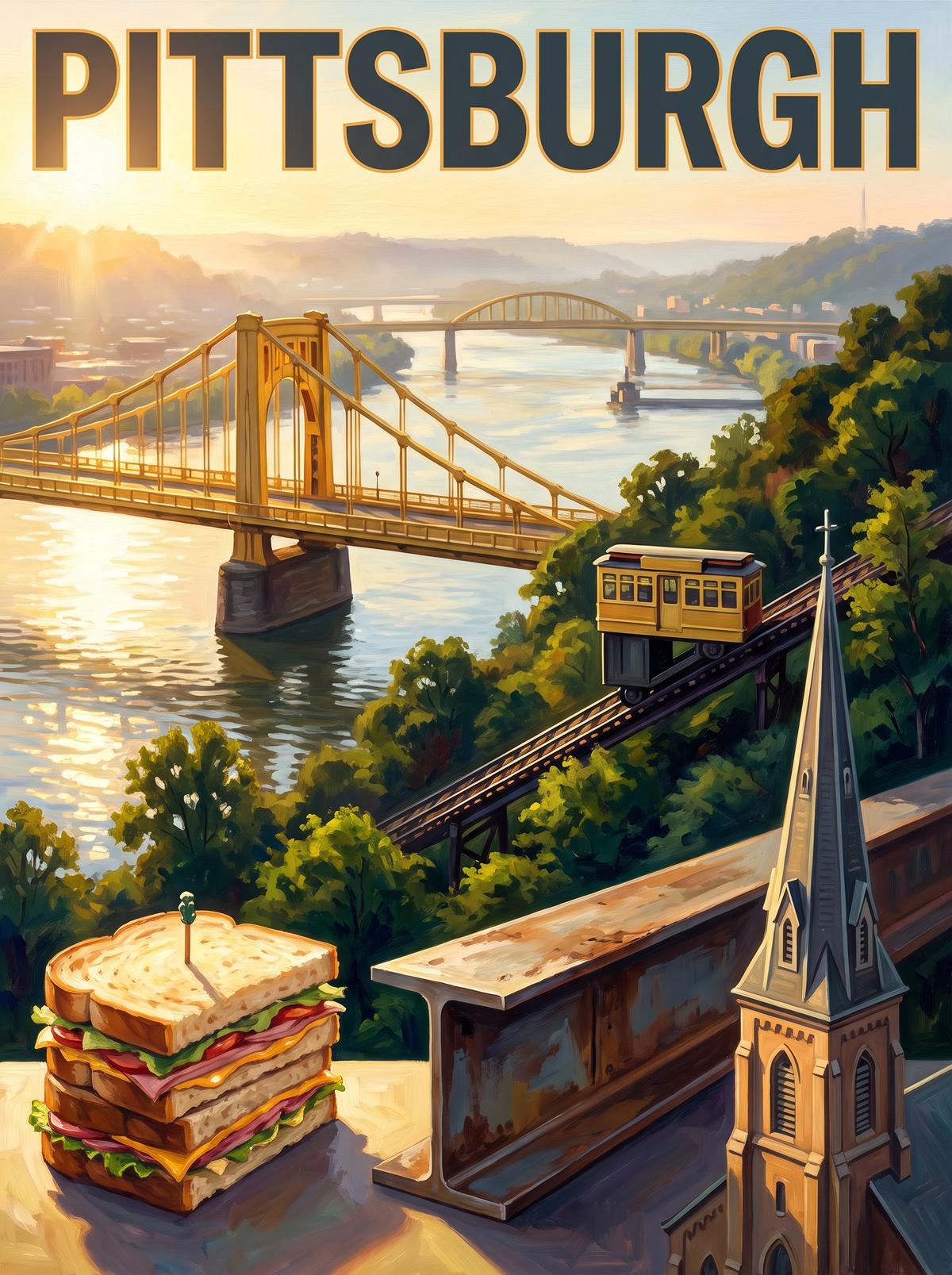 Pittsburgh Yellow Bridge Incline