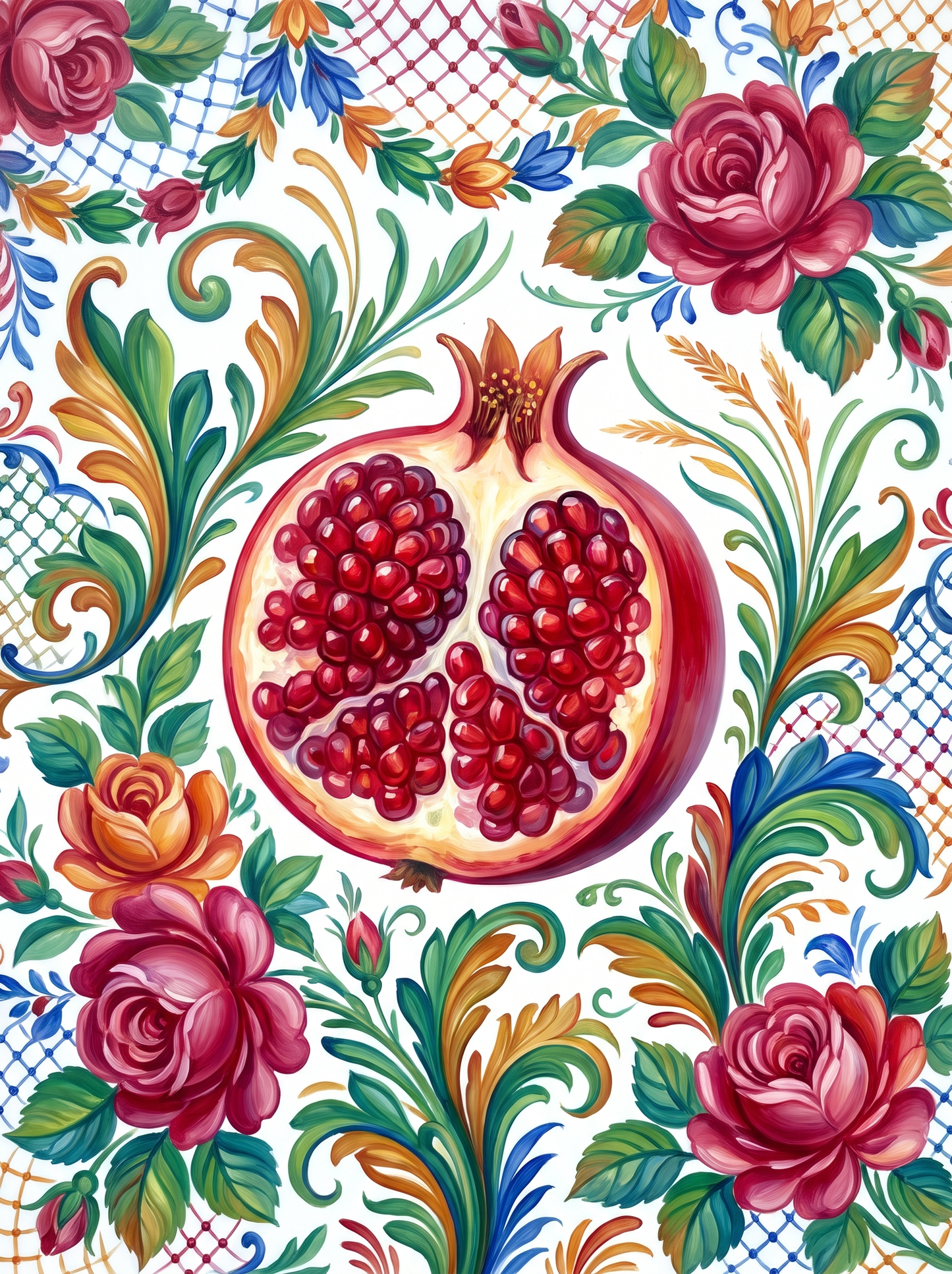 Pomegranate Among Folk Roses