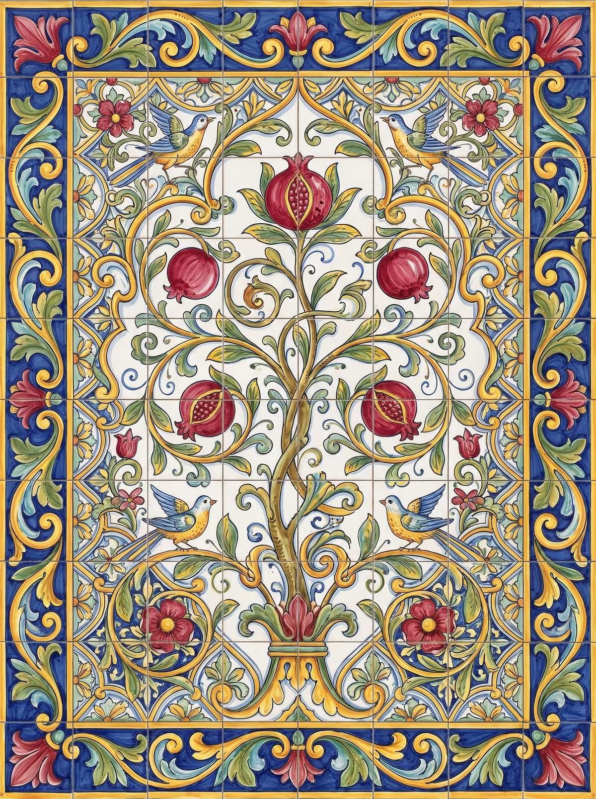 Pomegranate Tile Panel