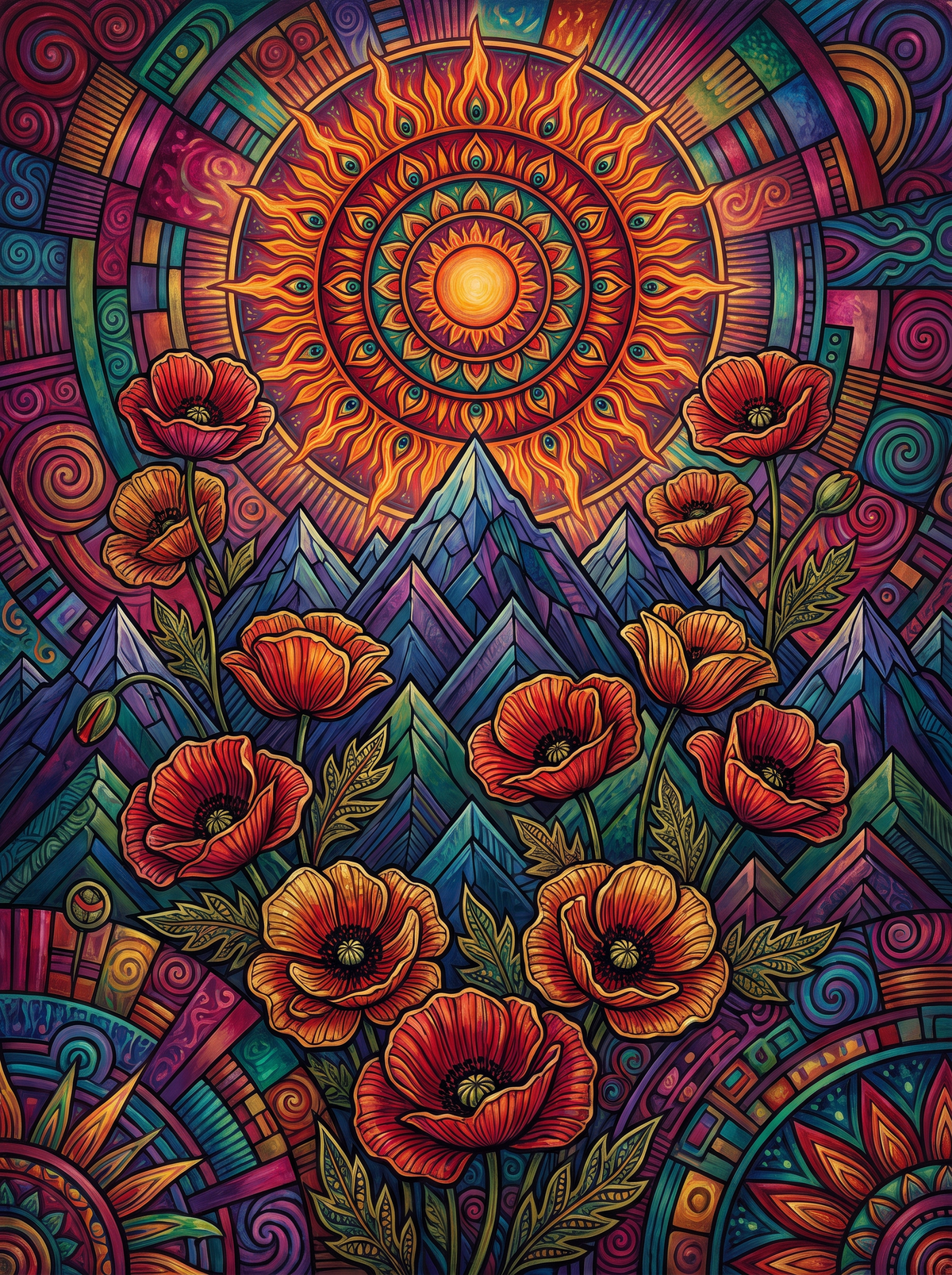 Poppy Mountain Sunburst