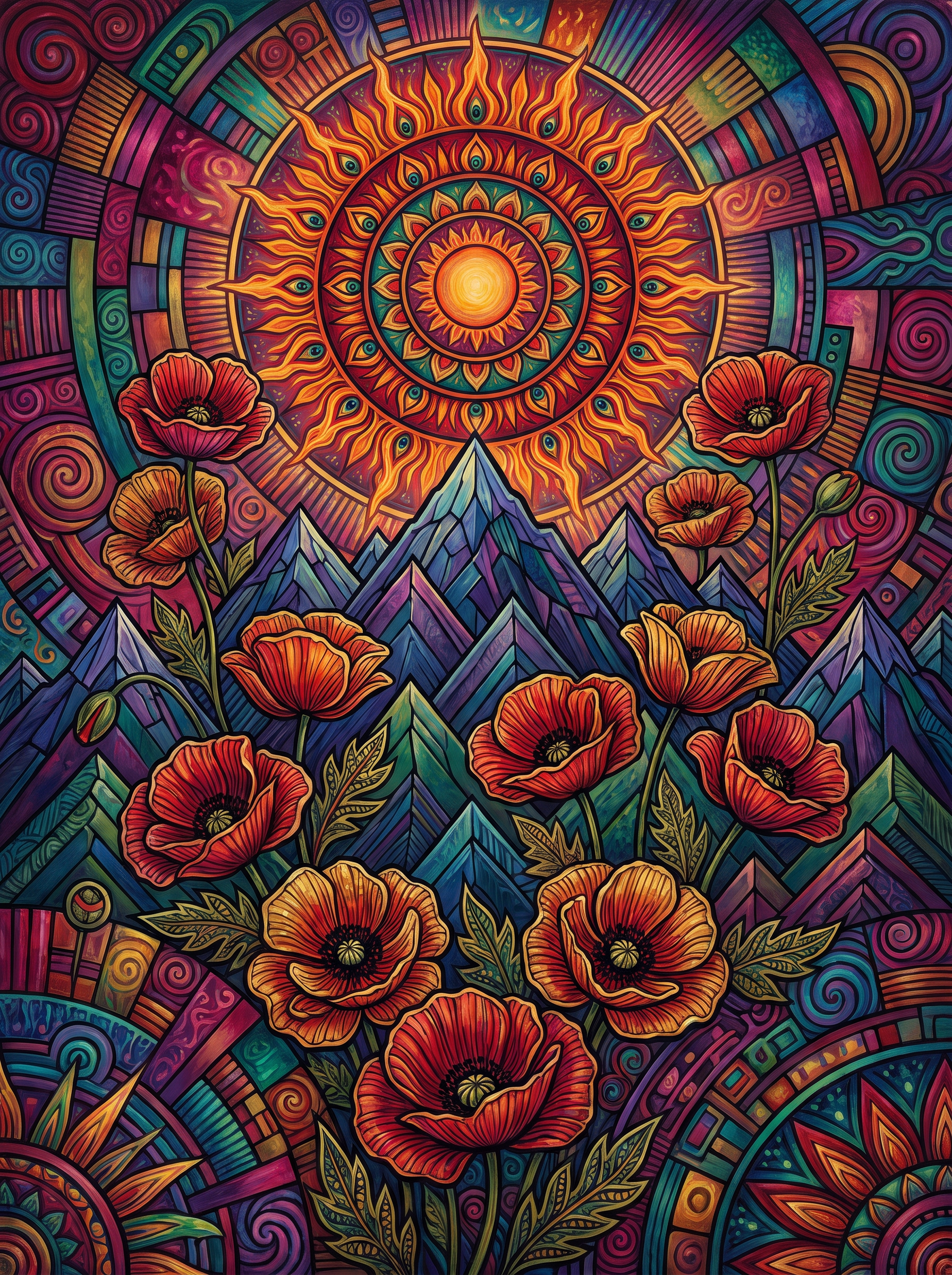 Poppy Mountain Sunburst