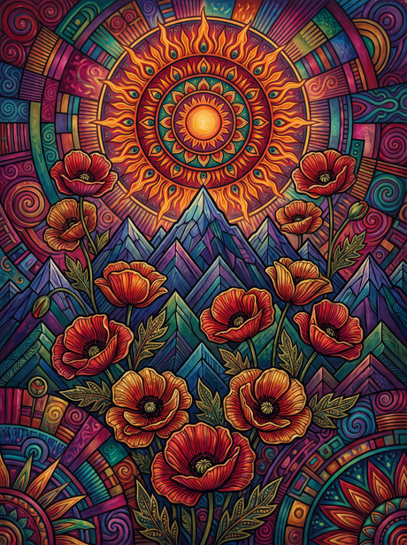 Poppy Mountain Sunburst