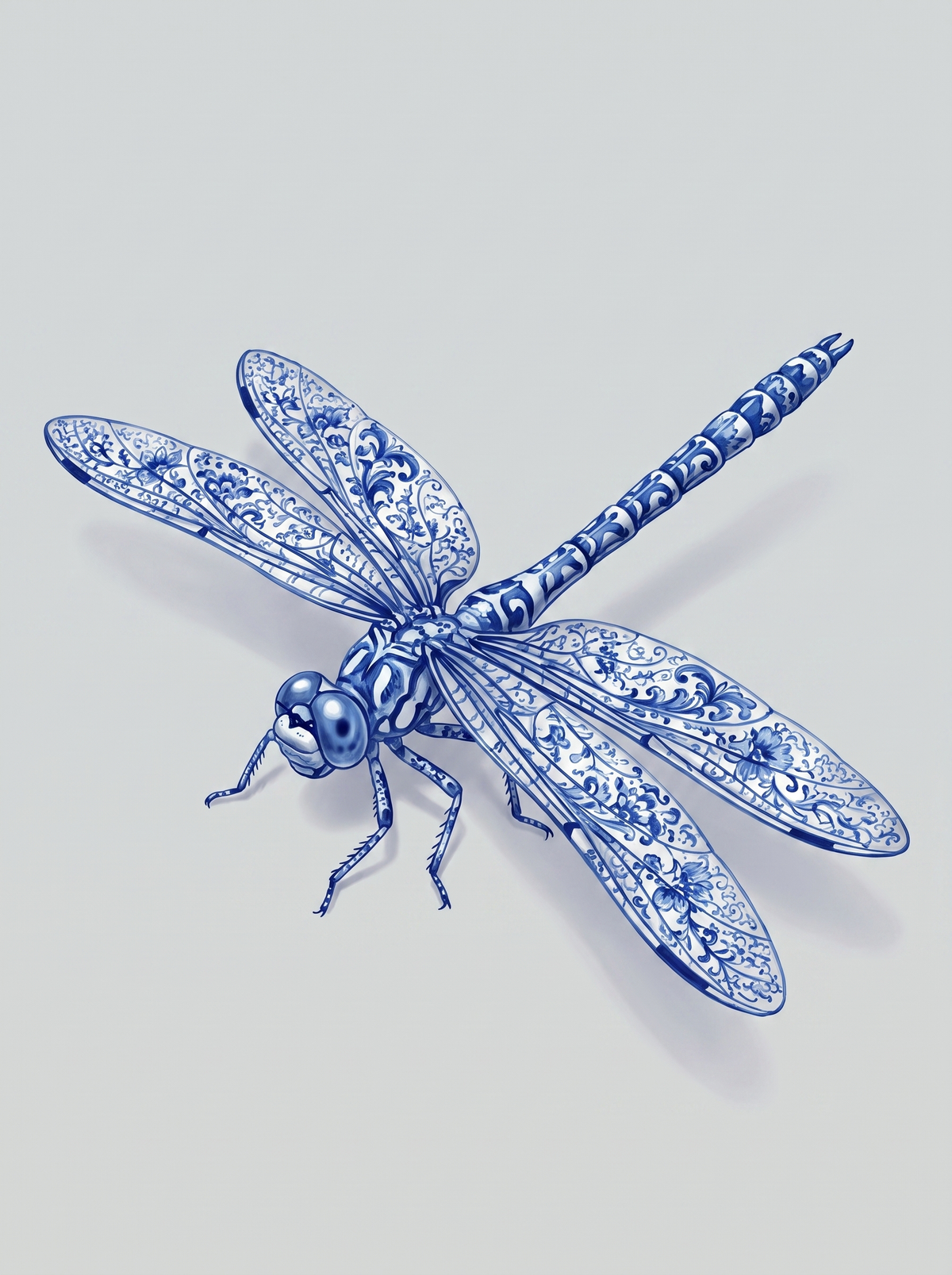 Porcelain Blue Dragonfly