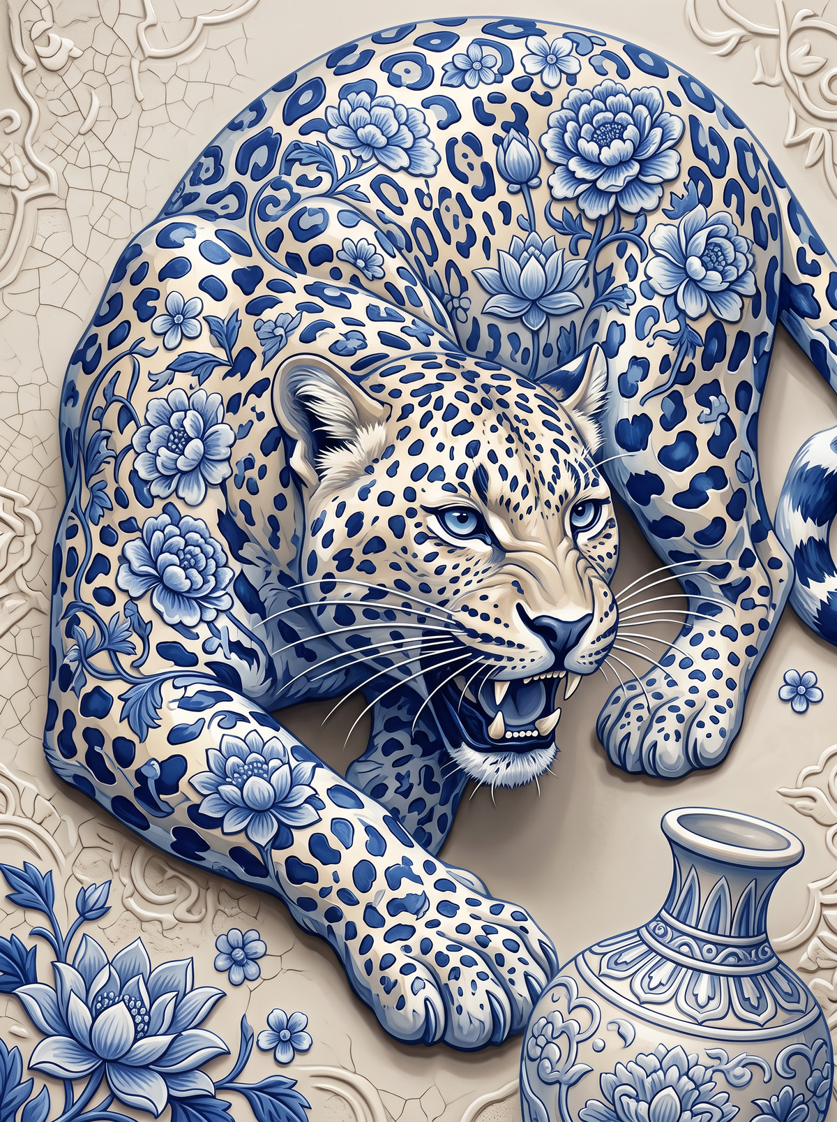 Porcelain Blue Leopard