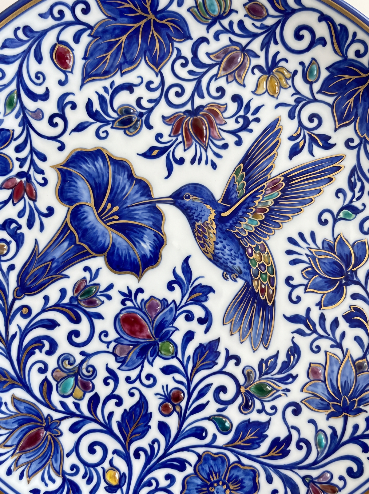 Porcelain Hummingbird Plate
