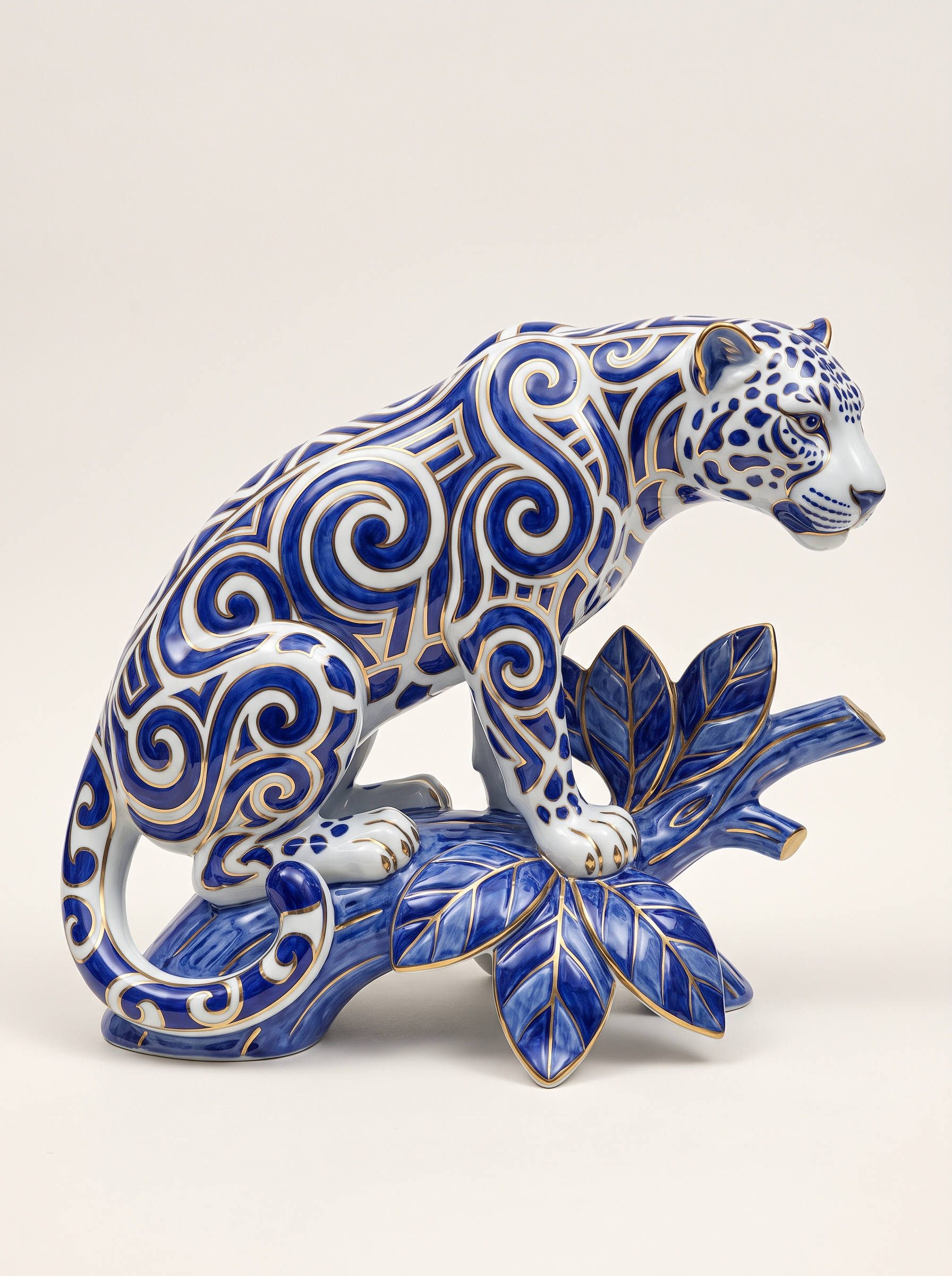 Porcelain Leopard Figurine
