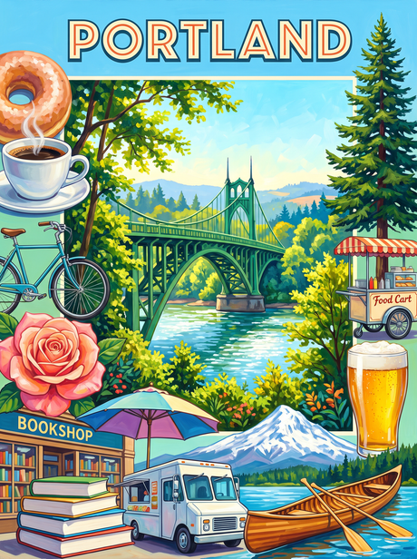 Portland St Johns Bridge (150 Color Diamond Painting)
