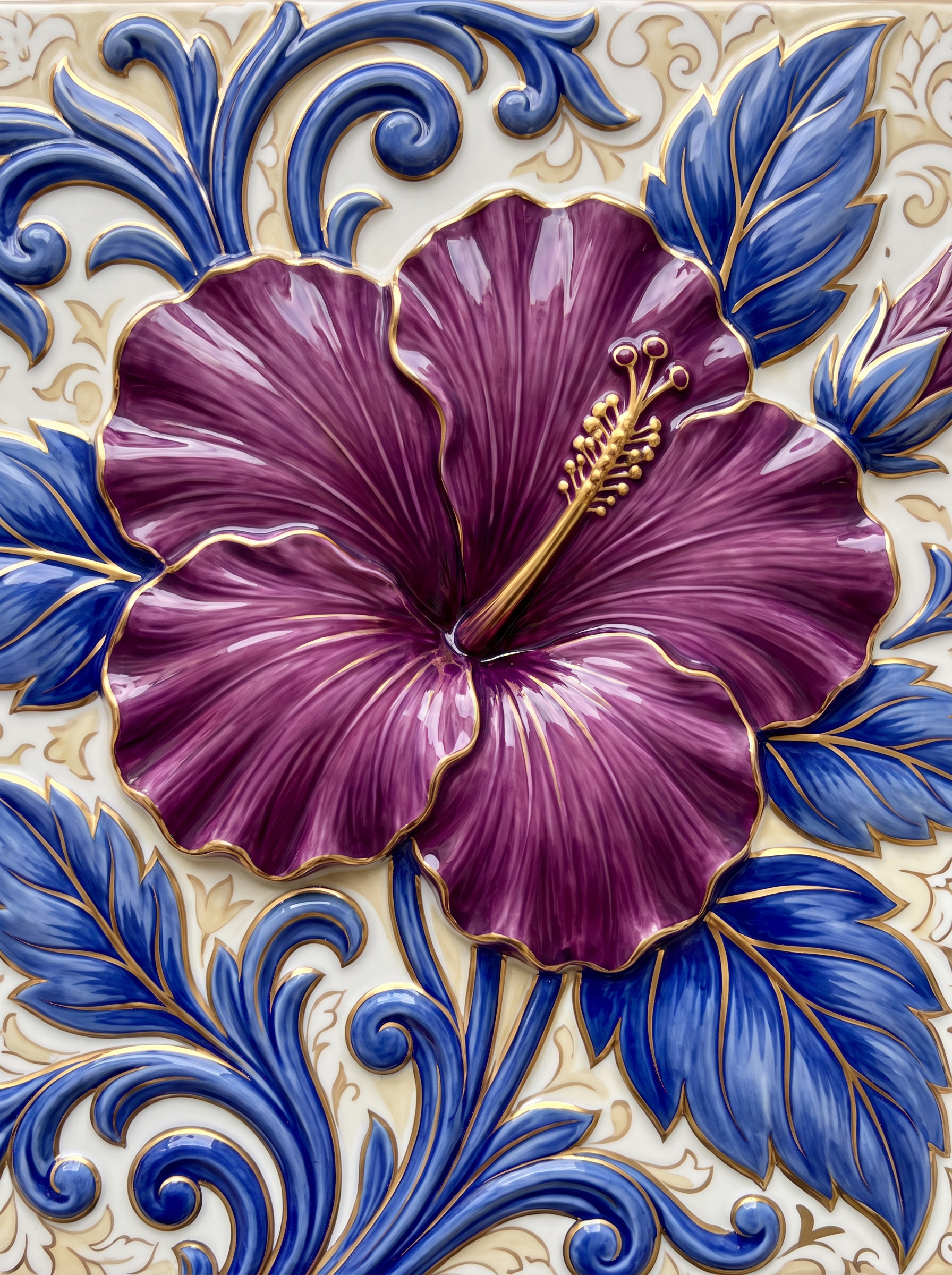 Purple Hibiscus Tile