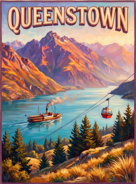 Queenstown Lake Gondola (150 Color Diamond Painting)