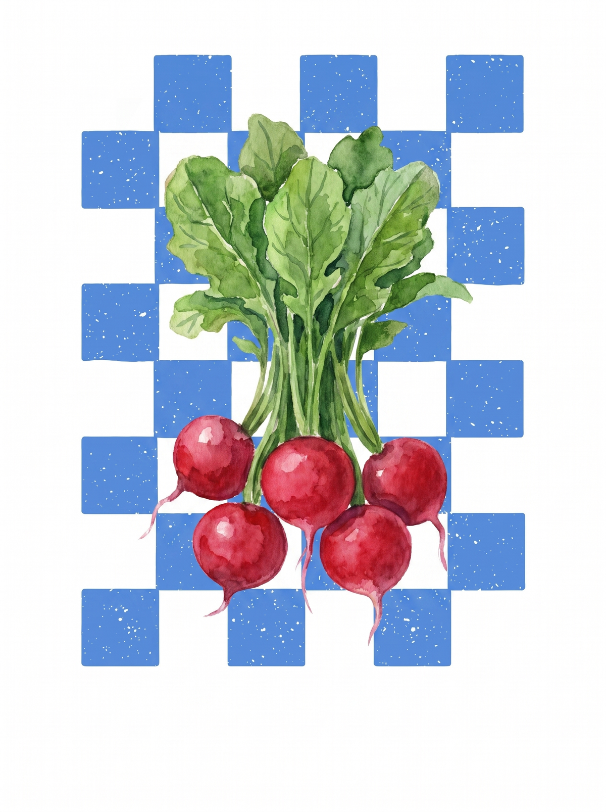 Radish Bunch Blue Checks