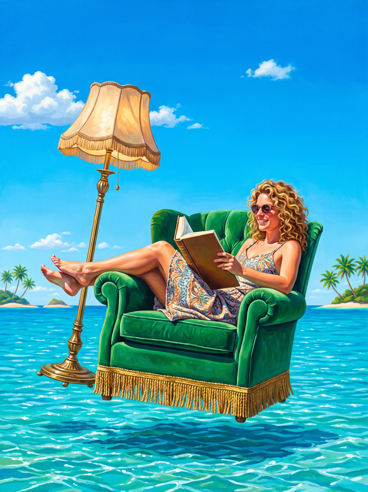 Reading Chair On Turquoise Sea