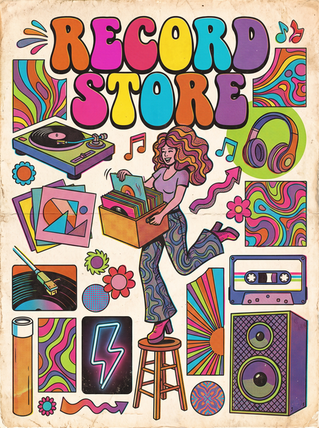 Record Store Crate Digger (150 Color Diamond Painting)