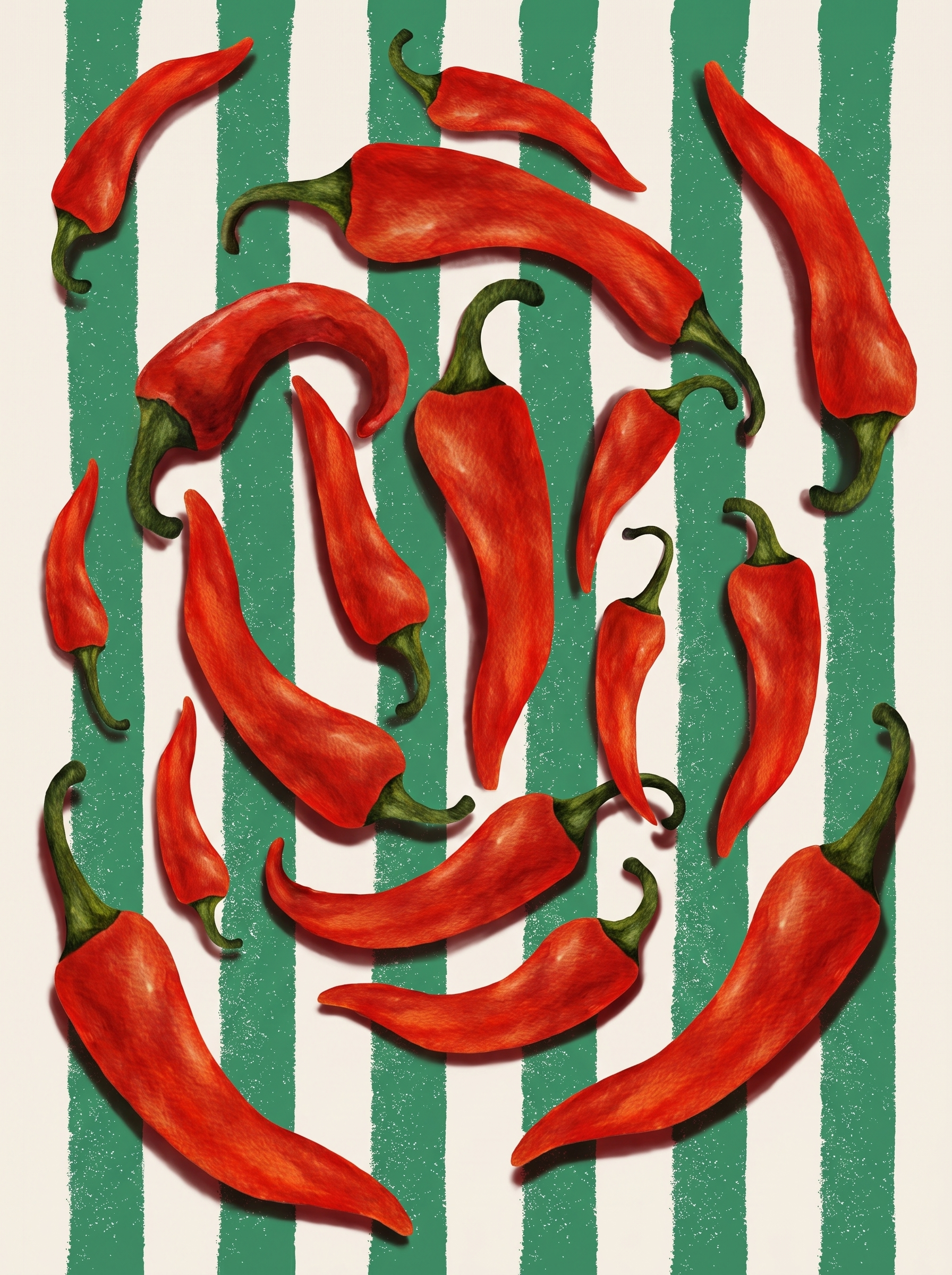 Red Chilli Stripe Scatter