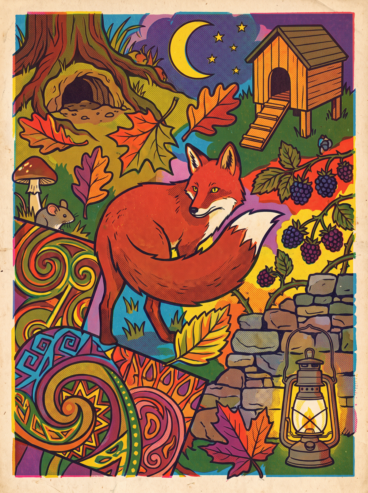 Red Fox Autumn Lantern
