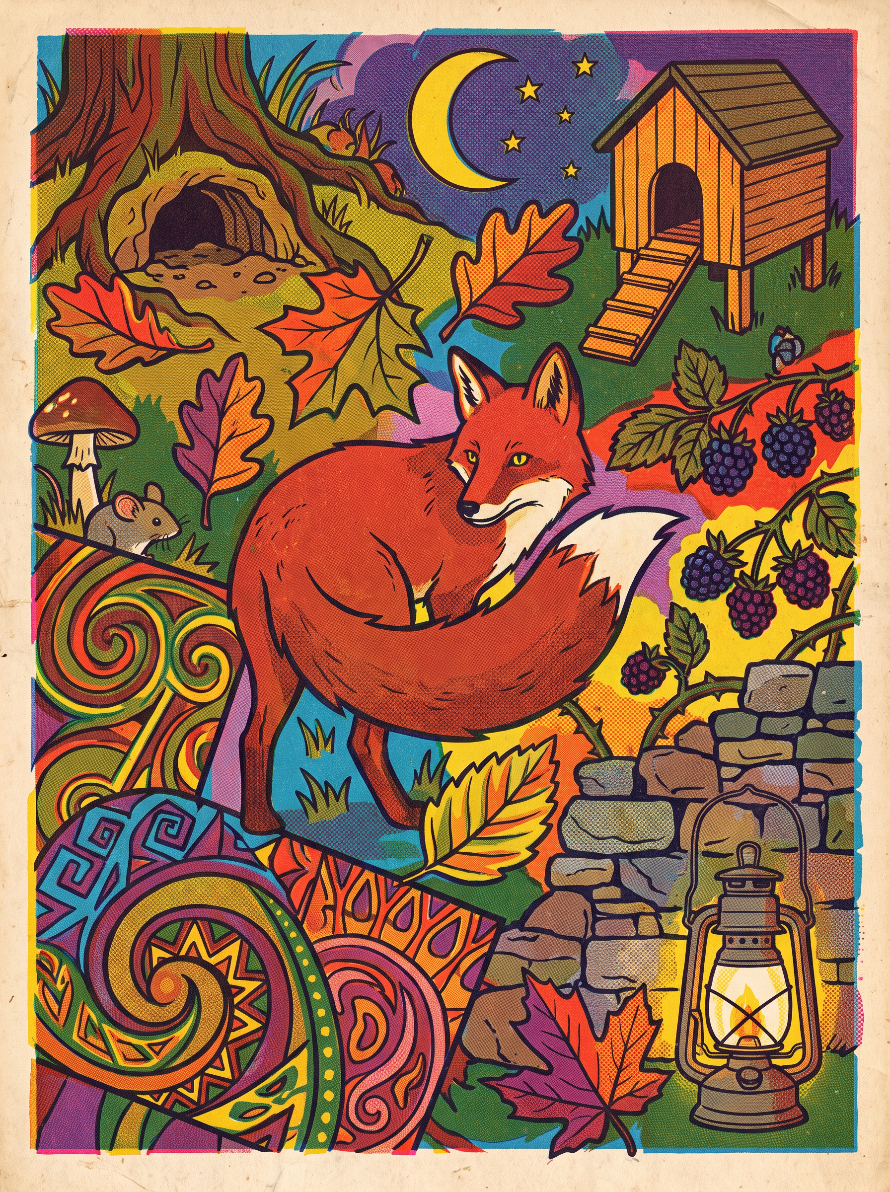 Red Fox Autumn Lantern