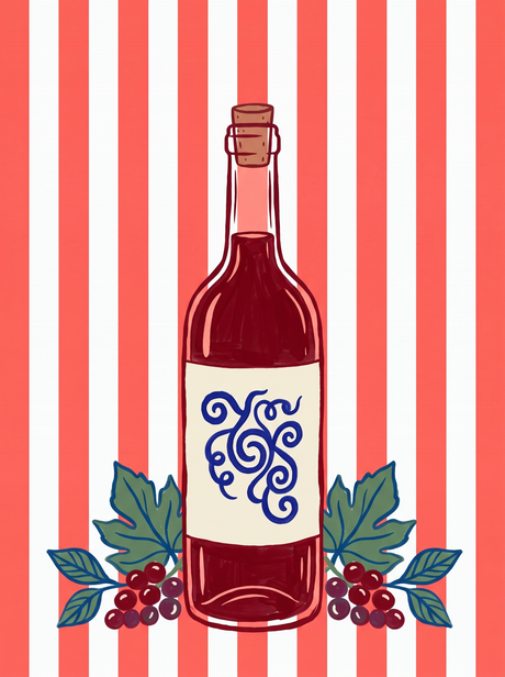 Red Wine Bottle Stripes