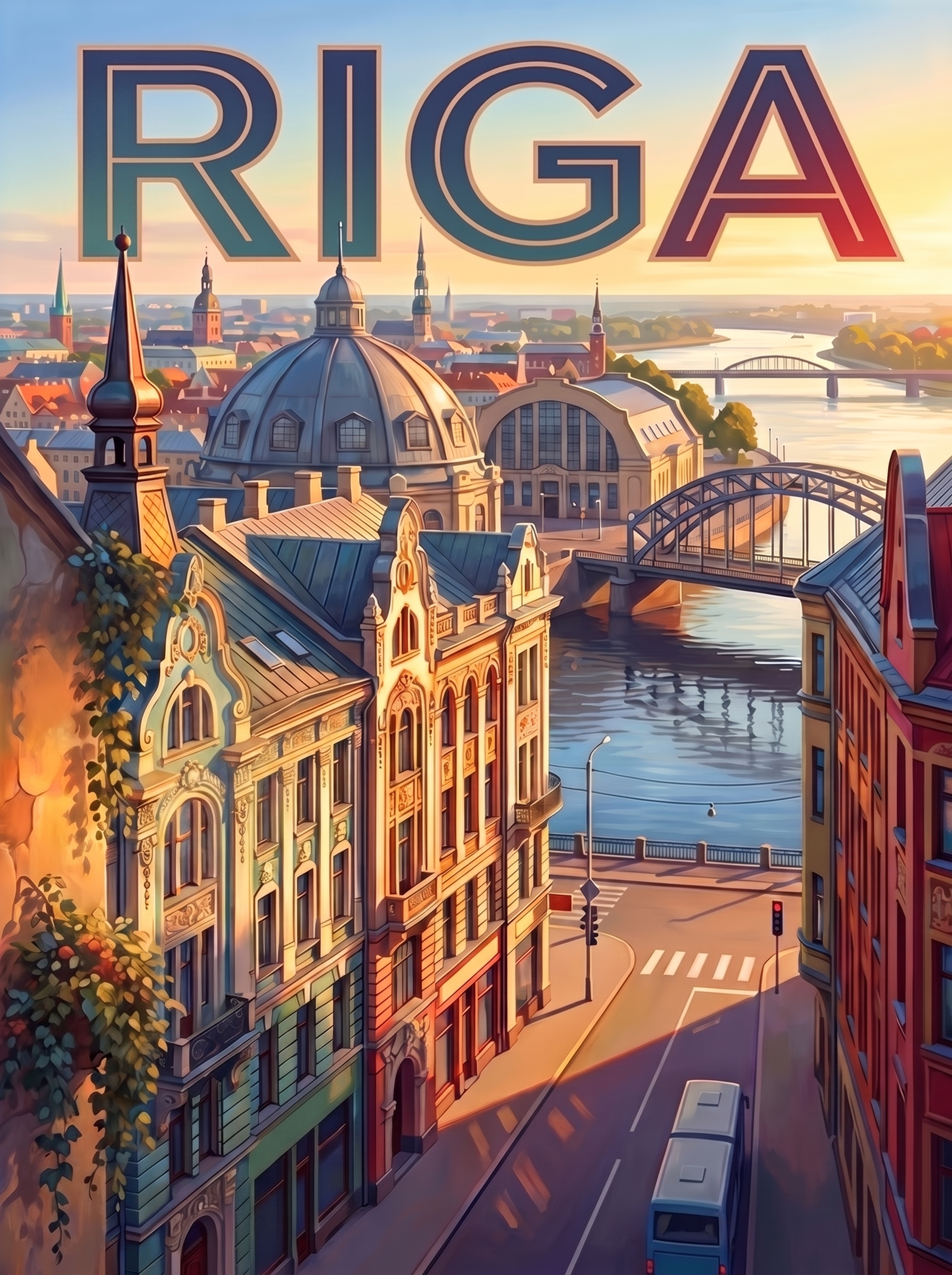 Riga Art Nouveau River