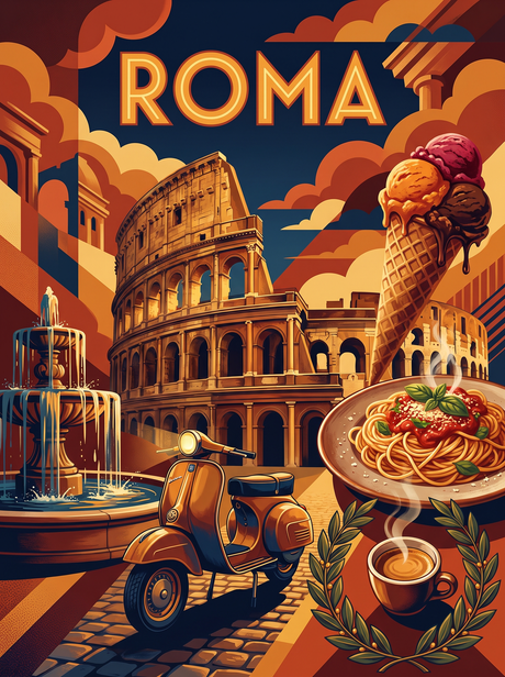 Roma Gelato And Colosseum