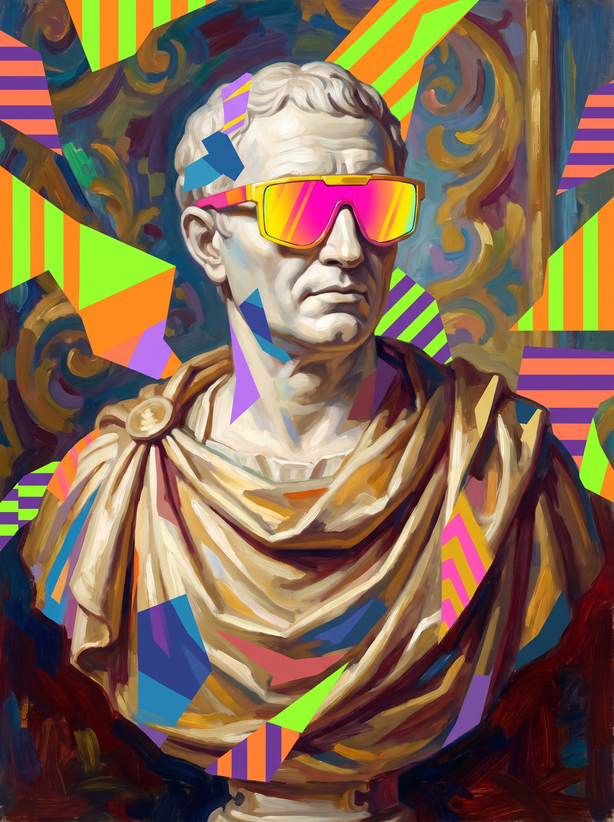 Roman Bust In Visor
