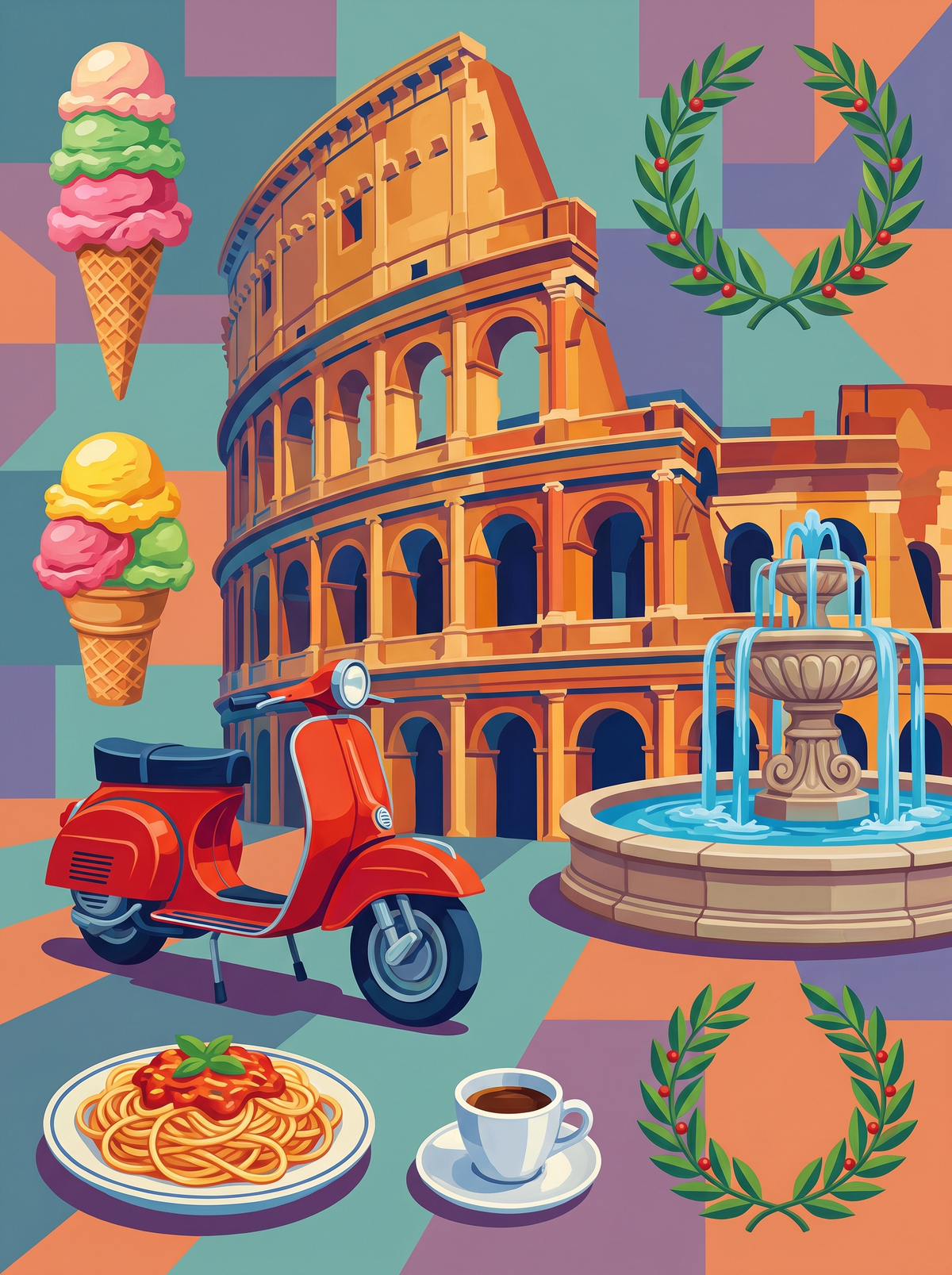 Rome Colosseum Gelato Scooter