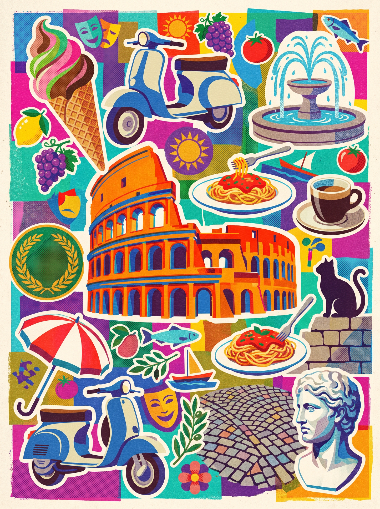 Rome Colosseum Vespa Scatter