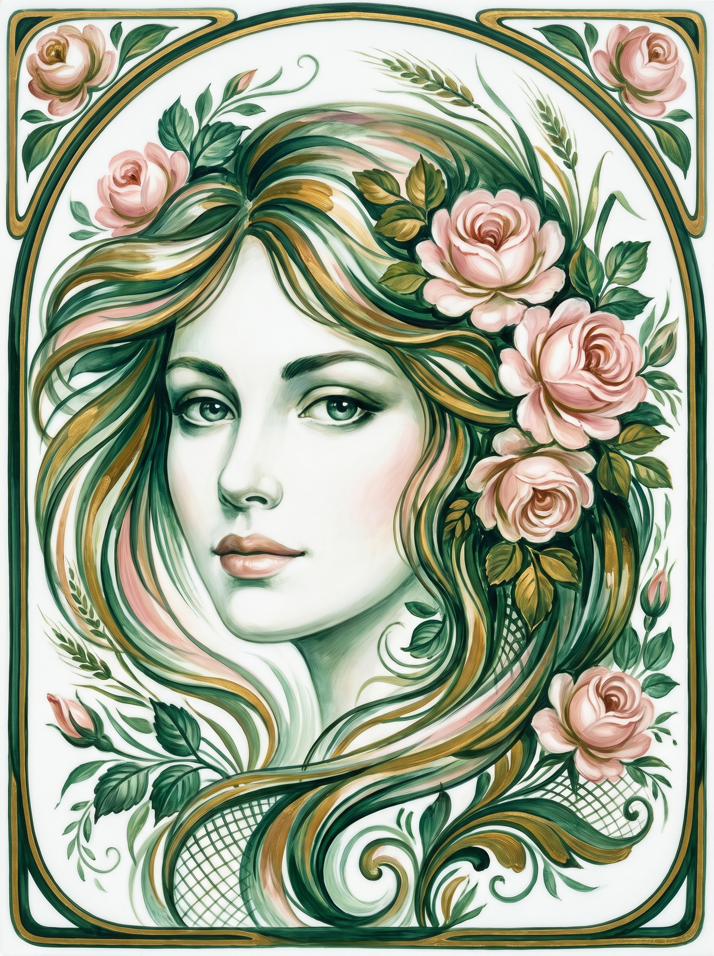 Rose Maiden Art Nouveau