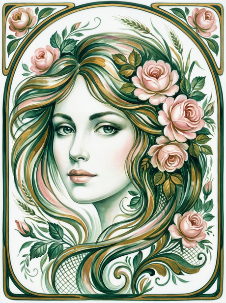 Rose Maiden Art Nouveau