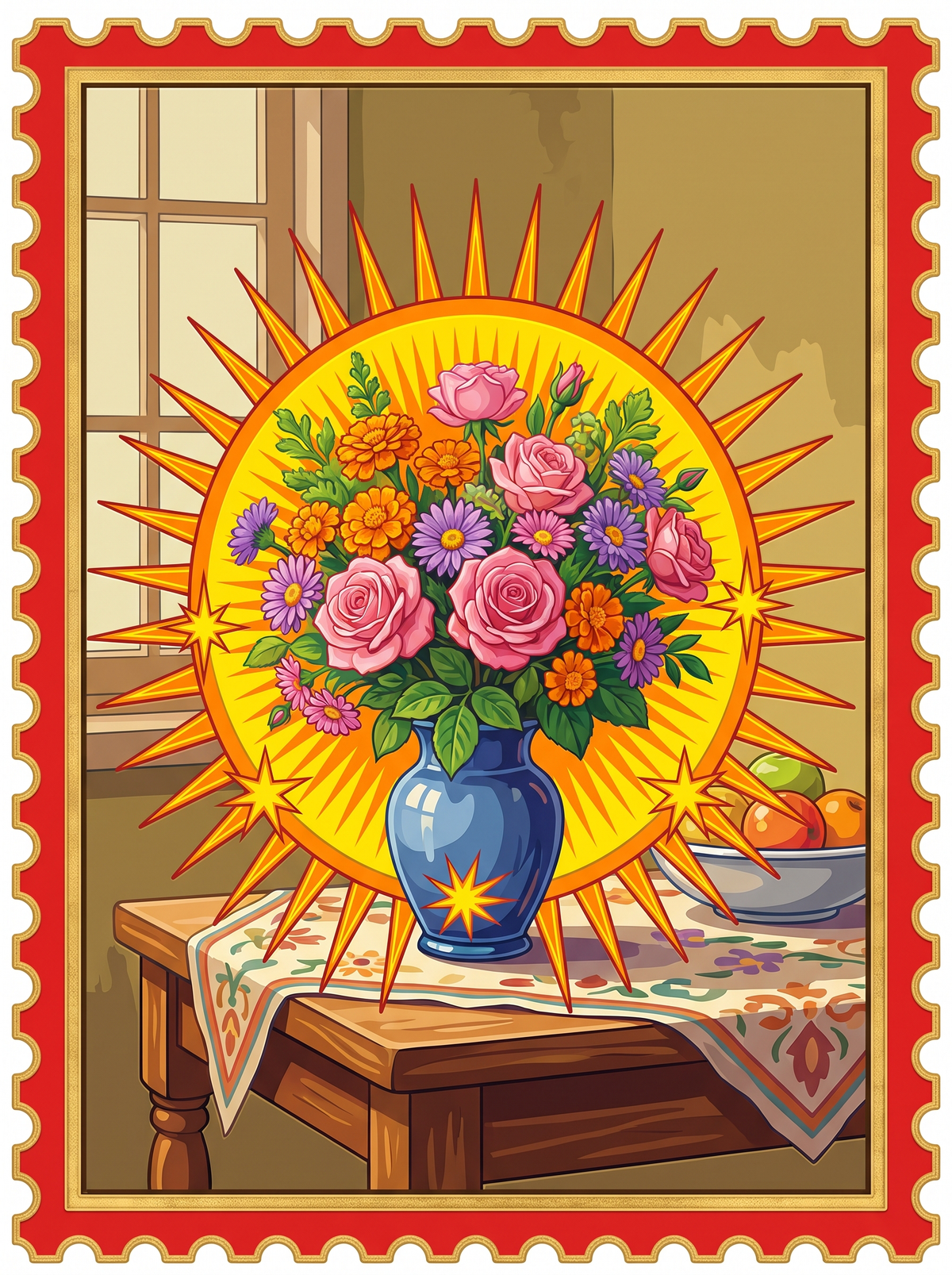 Roses On Kitchen Table