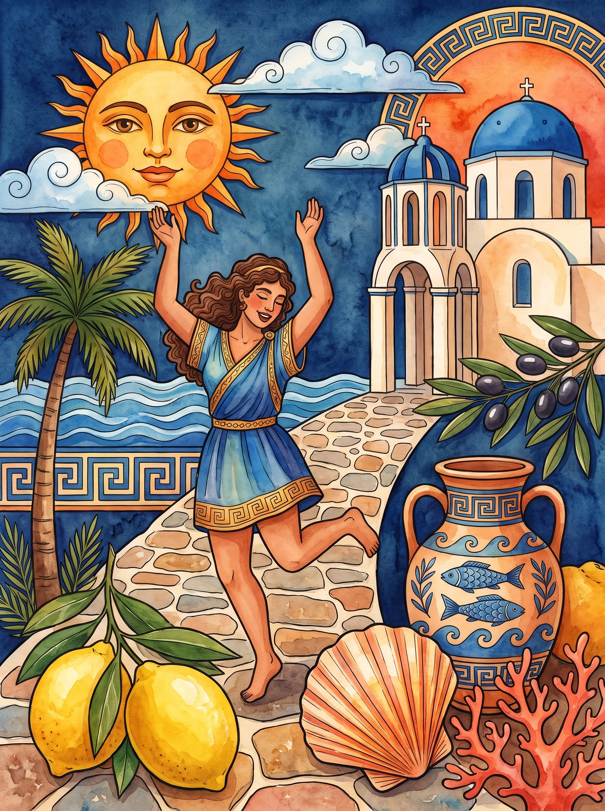 Santorini Dancing Girl