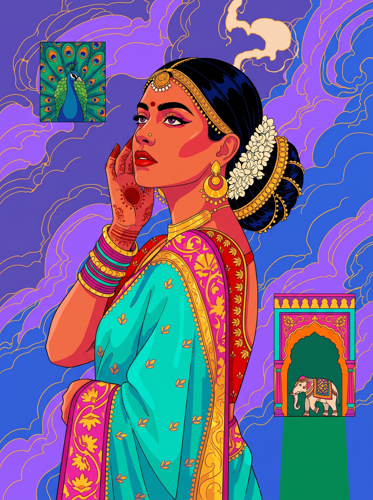 Sari And Peacock Dream