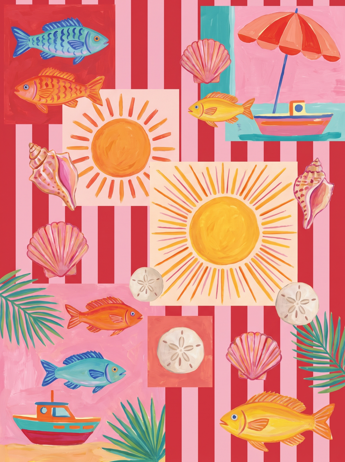 Seaside Sun Shells Stripes
