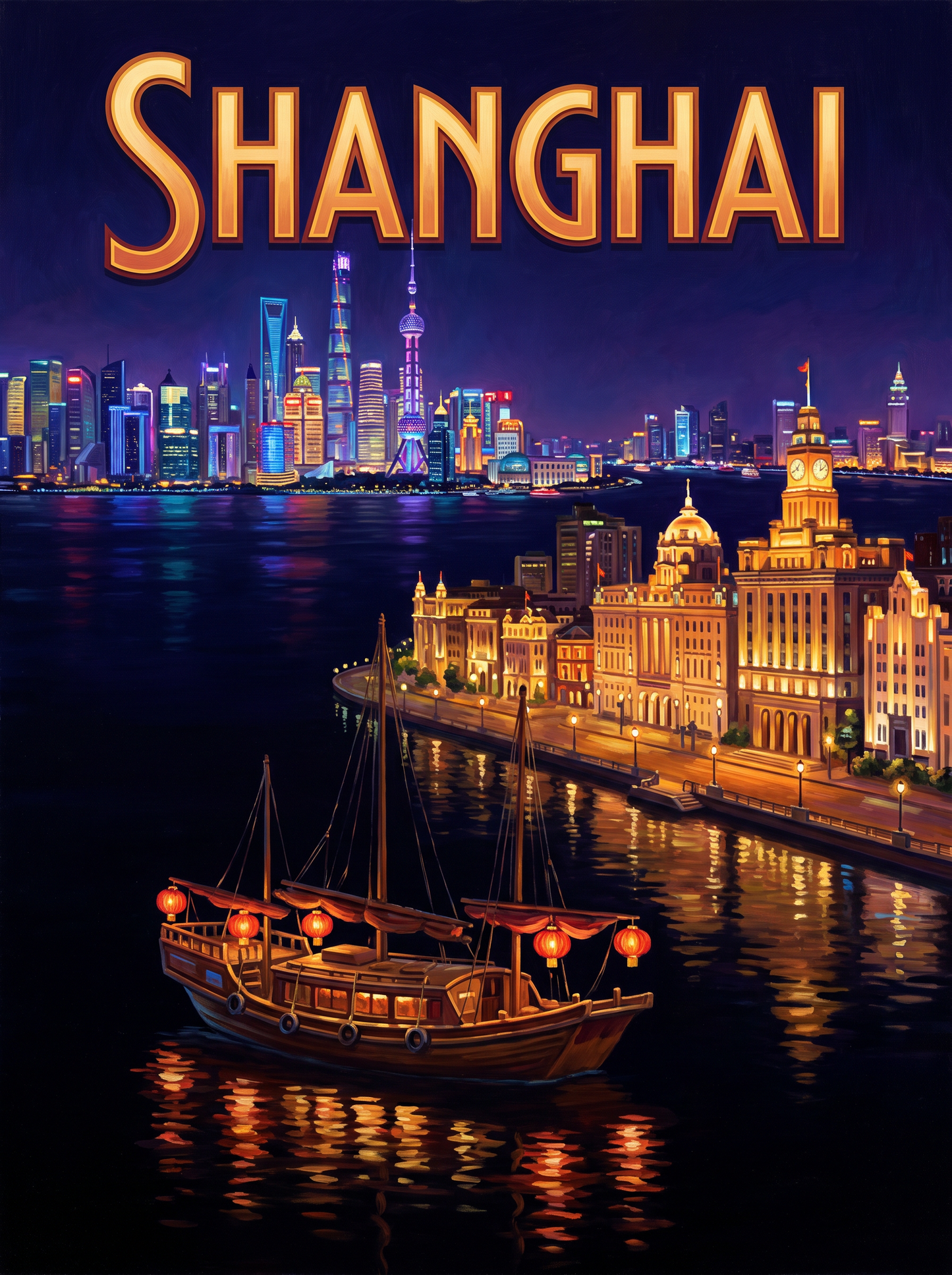 Shanghai Skyline Night