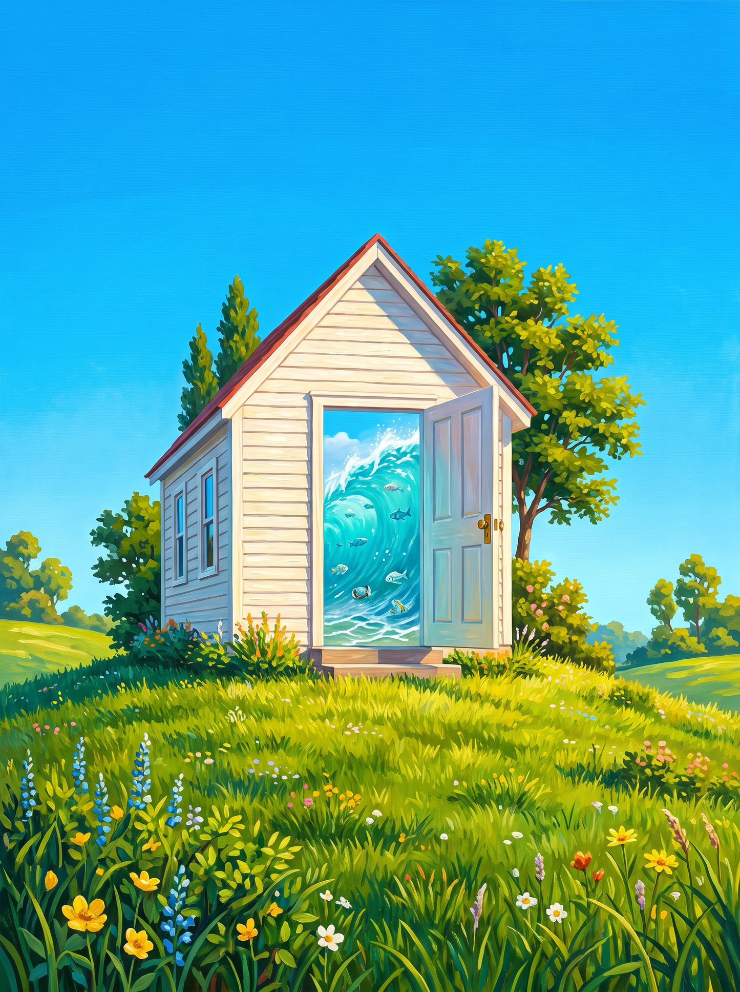Shed Door Ocean Wave