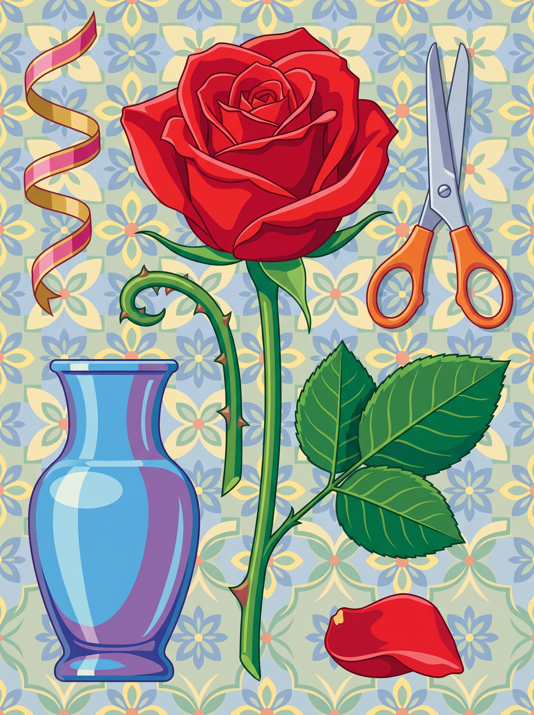Single Red Rose Vase