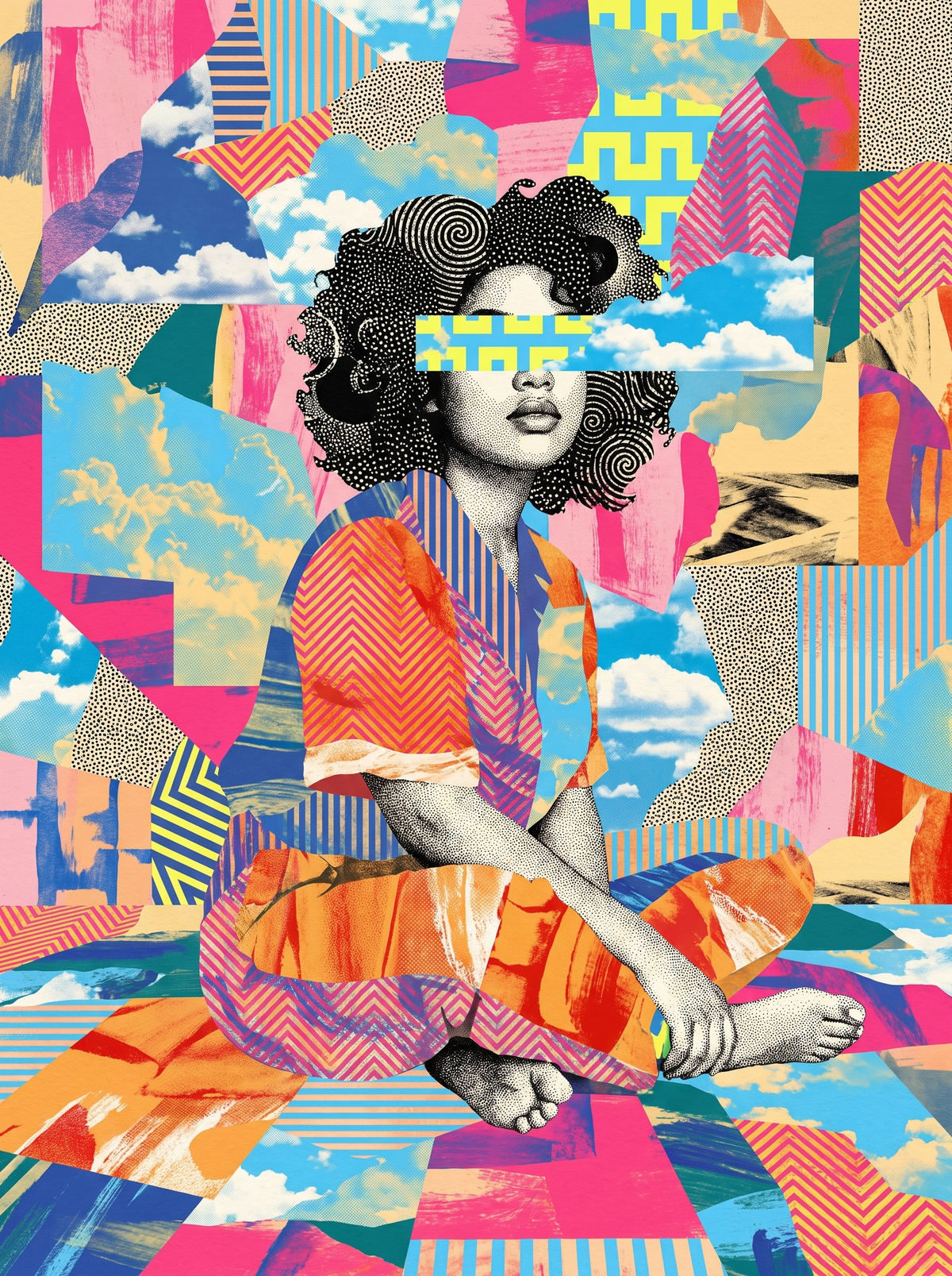 Sky Patchwork Girl