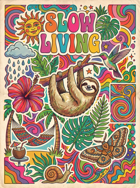 Slow Living Sloth (150 Color Diamond Painting)