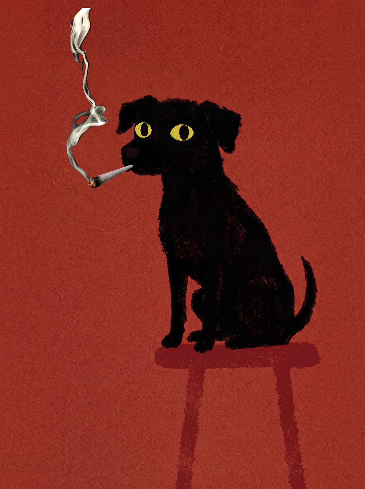 Smoking Black Dog